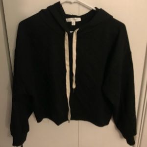 Black cropped hoodie